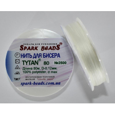 Нитка для бісеру TYTAN 80 No 2500 Білий (білосніжний) 80 метрів