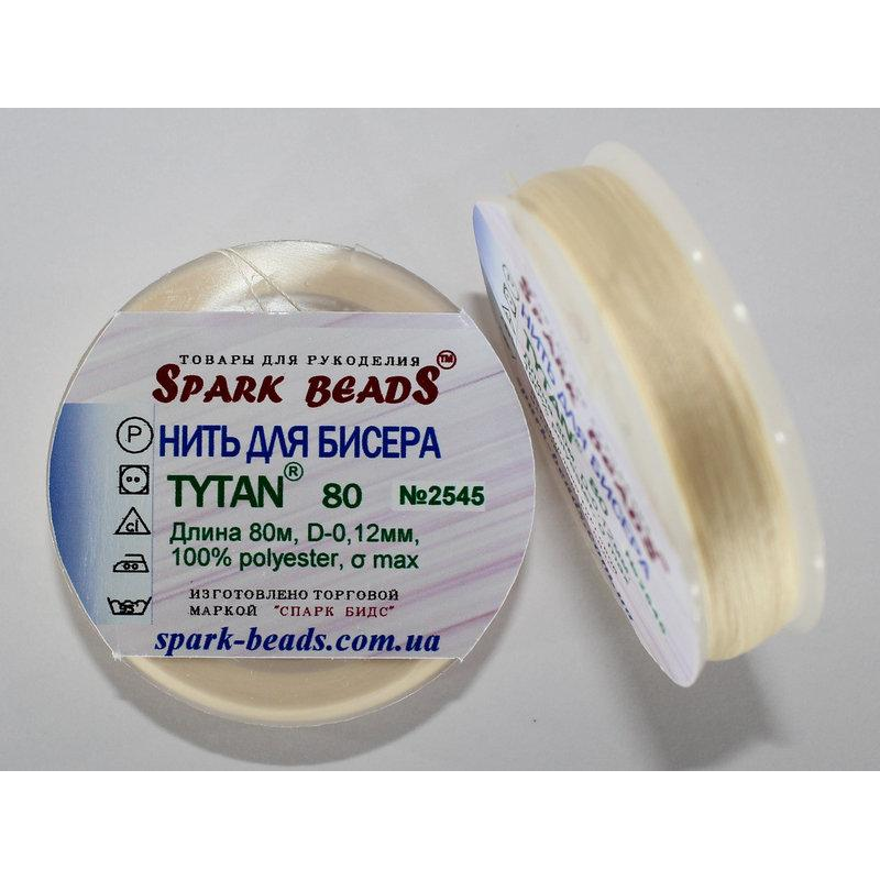 Нитка для бісеру TYTAN 80 № 2545 Персиковий дуже світлий (80 метрів)