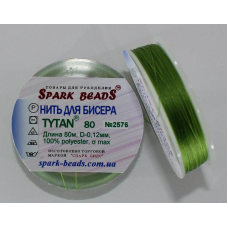 Нитка для бісеру TYTAN 80 № 2576 Зелений насичений (80 метрів)