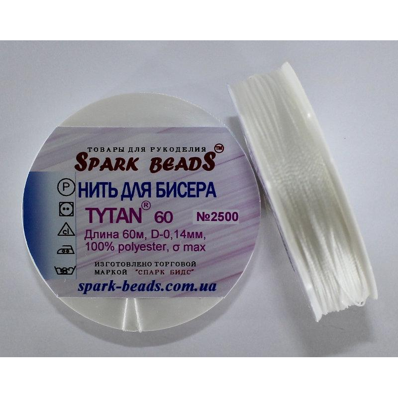 Нитка для бісеру TYTAN 60 № 2500 Білий (60 метрів)