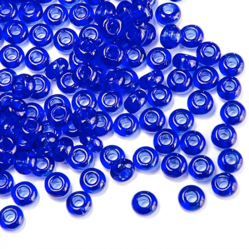 128-10/0-30080 Бісер Чехія (прозорий, фіалковий темний), упаковка 50 грамів