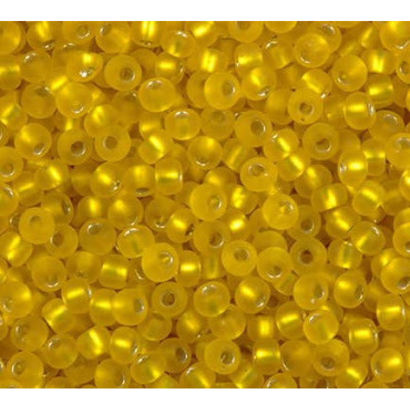 4034-4/0-87010 Бісер Чехія (блискучий матовий, лимонно-жовтий), упаковка 50 грамів. РОЗМІР 4/0