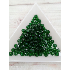 Ронделі, розмір 4*3 мм. Темно-зелені прозорі