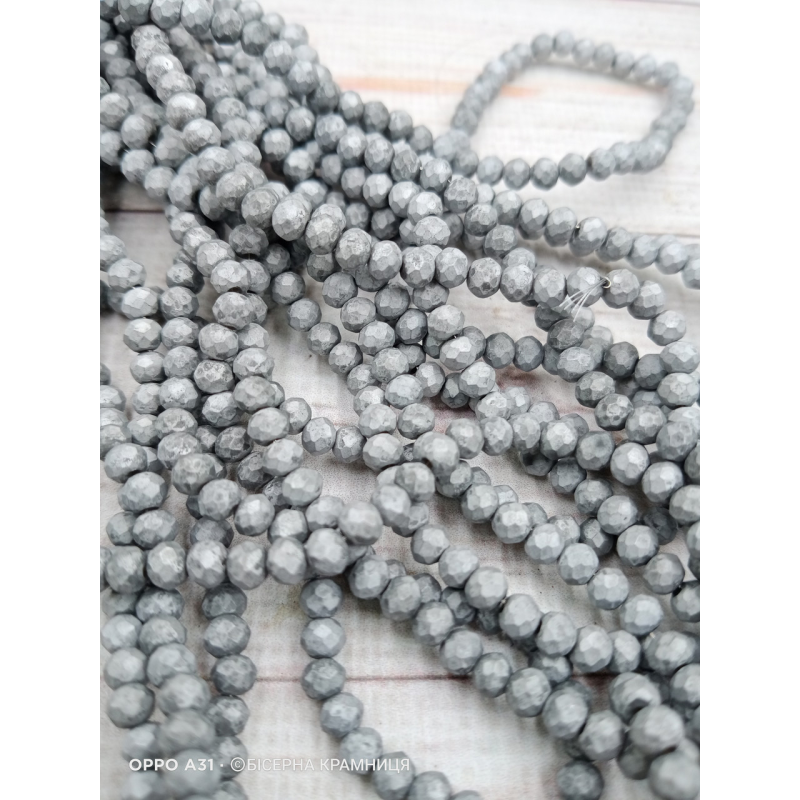 Ронделі, розмір 4*3 мм. Колір матового срібла