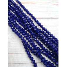 Ронделі, розмір 4*3 мм. Темно-сині непрозорі