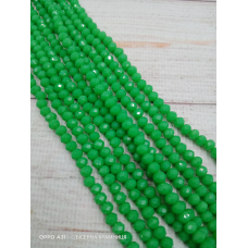 Ронделі, розмір 4*3 мм. Зелені непрозорі