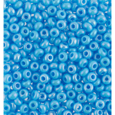 447-10/0-64020 Бісер Чехія (перлиновий з райдужним напиленням, блакитний), упаковка 50 грамів