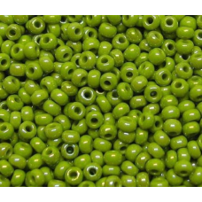 448-10/0-54430 Бісер Чехія (перлиновий з райдужним напиленням, оливковий), упаковка 50 грамів