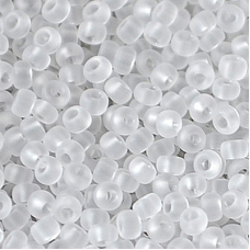 141-10/0-00050 Бісер Чехія (прозорий матовий, сніжний білий), упаковка 50 грамів