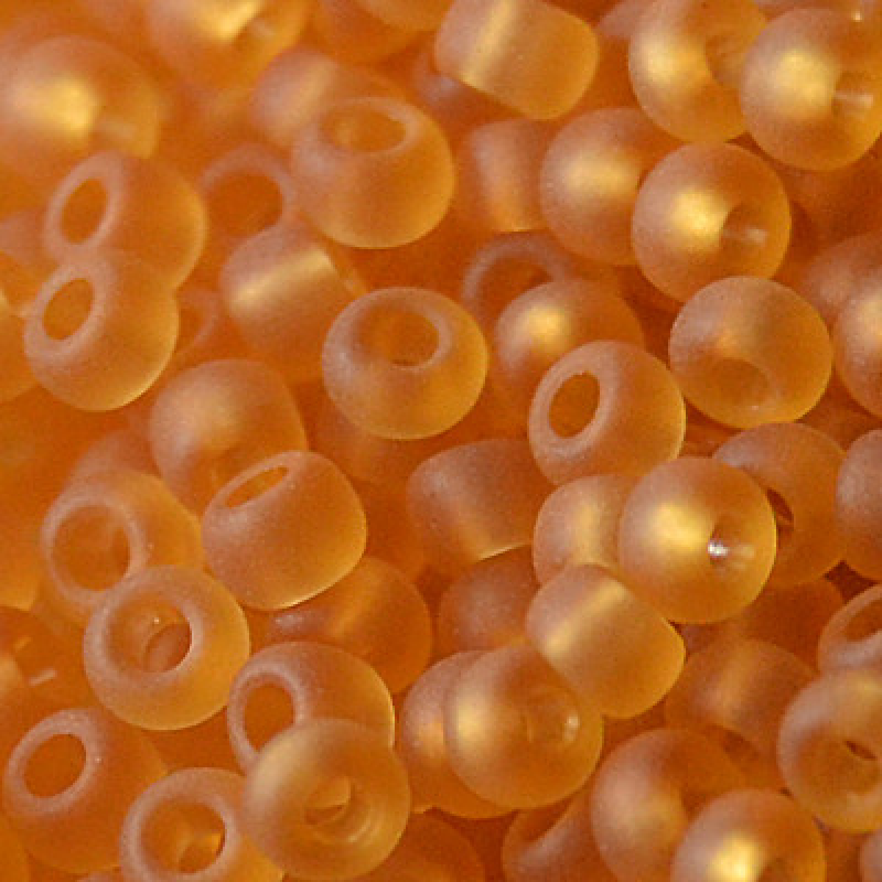 144-10/0-10070 Бісер Чехія (прозорий матовий, бурштиновий), упаковка 50 грамів