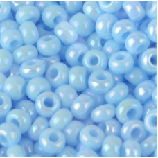 283-10/0-64000 Бісер Чехія (перлиновий, блакитний райдужний), упаковка 50 грамів