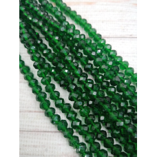 Ронделі, розмір 6*4 мм. Темно-зелені прозорі