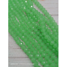 Ронделі, розмір 6*4 мм. Салатові напівпрозорі, імітація нефрита
