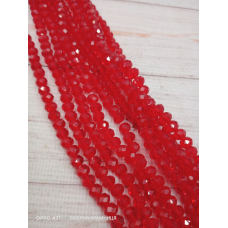 Ронделі, розмір 6*4 мм. Червоні прозорі