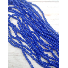 Ронделі, розмір 3*2 мм. Сині непрозорі