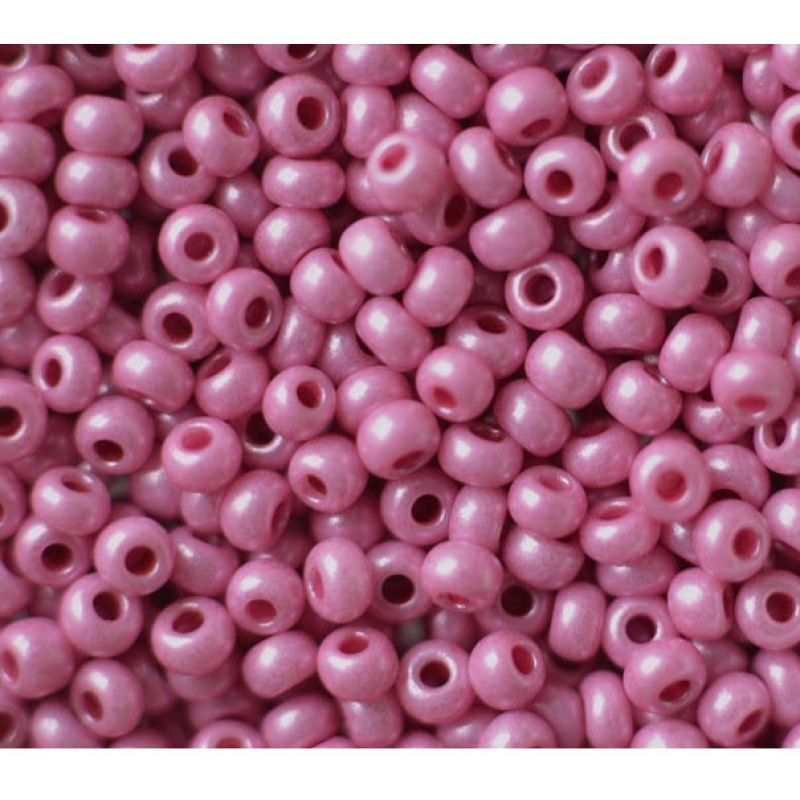 292-10/0-16798 Бісер Чехія (перламутровий, рожевий темний), упаковка 50 грамів