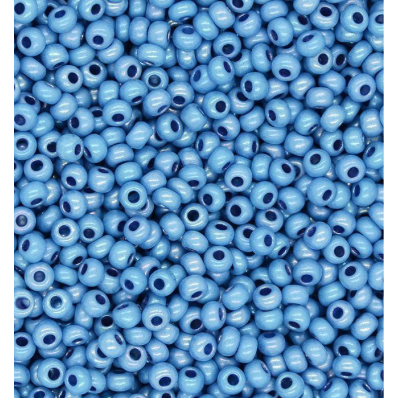 16436-10/0 Бісер Чехія (перлиновий джинсовий світлий із райдужним напиленням), упаковка 50 грамів