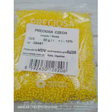 38481-10/0 Бісер Чехія (профарбований жовтий), упаковка 50 грамів
