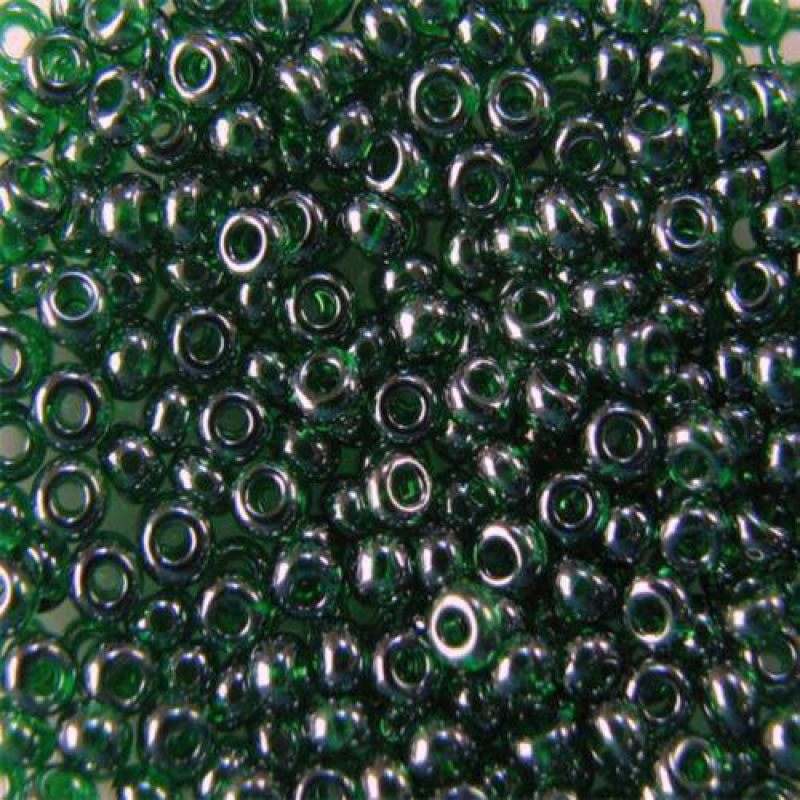 56060-10/0 Бісер Чехія (глазурований, зелений темний), упаковка 50 грамів