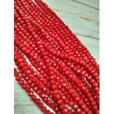 Ронделі, розмір 4*3 мм. Колір вишни, непрозорі