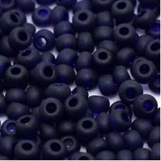155-10/0-30110 Бісер Чехія (прозорий матовий, чорнильно-синій), упаковка 50 грамів