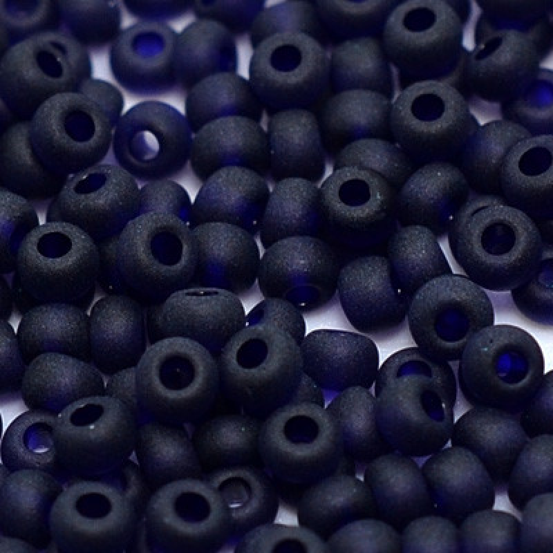 155-10/0-30110 Бісер Чехія (прозорий матовий, чорнильно-синій), упаковка 50 грамів