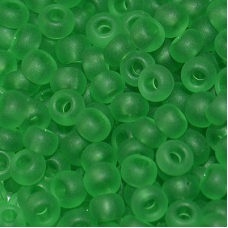 157-10/0-50100 Бісер Чехія (прозорий матовий, зелений світлий), упаковка 50 грамів