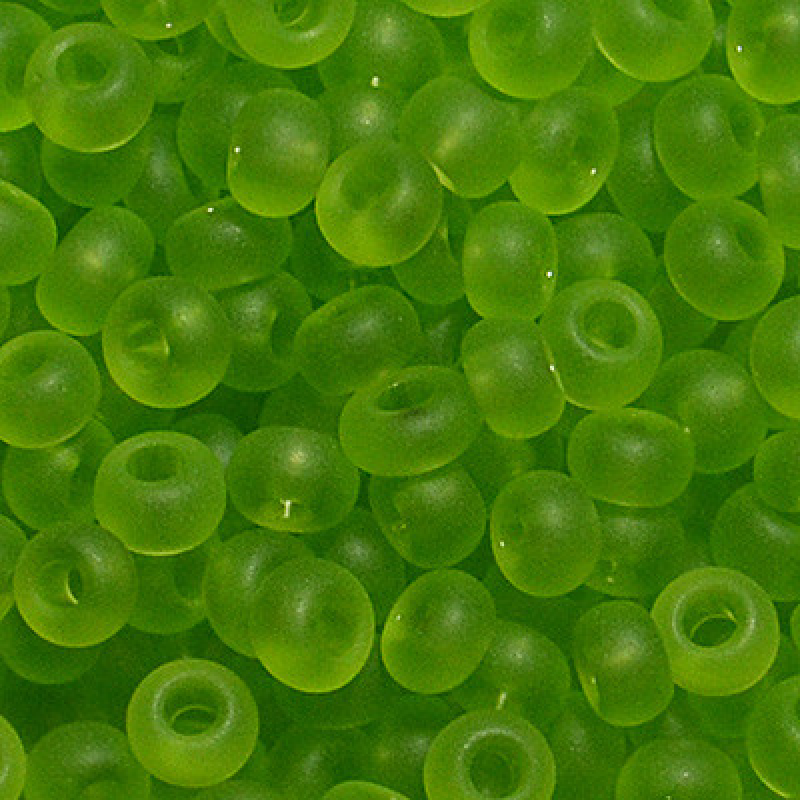 160-10/0-50220 Бісер Чехія (прозорий матовий, салатовий), упаковка 50 грамів