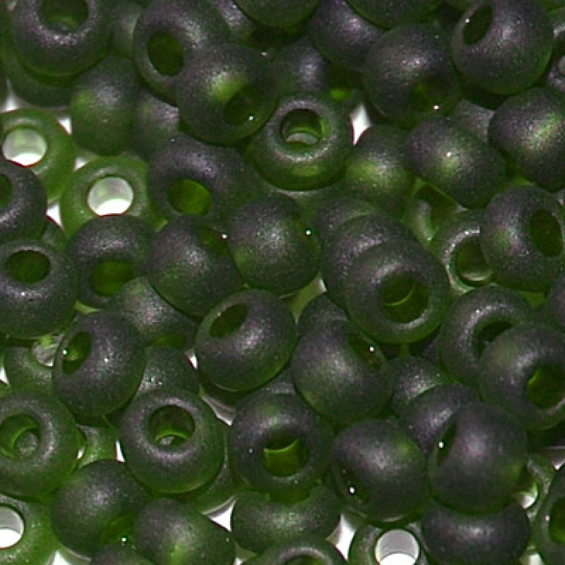 161-10/0-50290 Бісер Чехія (прозорий матовий, сіро-темнозелений), упаковка 50 грамів