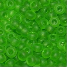 162-10/0-50430 Бісер Чехія (прозорий матовий, зелений яблучний), упаковка 50 грамів