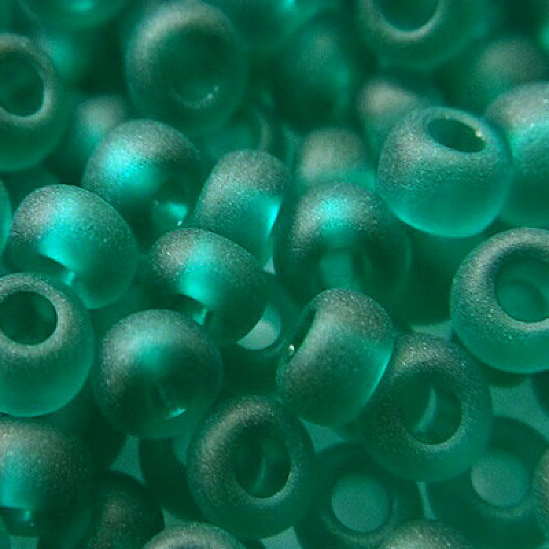163-10/0-50710 Бісер Чехія (прозорий матовий, смарагдовий), упаковка 50 грамів