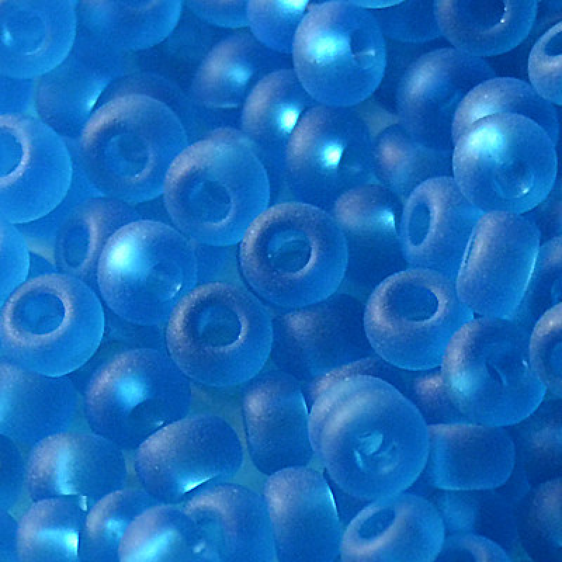 166-10/0-60030 Бісер Чехія (прозорий матовий, лазурно-блакитний), упаковка 50 грамів