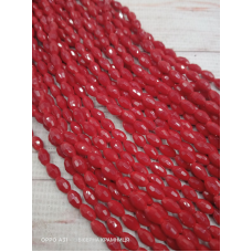 Намистини-овал, 5*3 мм. Колір вишні, непрозорі