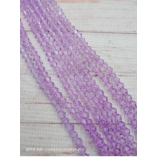 Біконус, розмір 4*4 мм. Лавандові прозорі