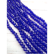 Ронделі, розмір 6*4 мм. Темно-сині прозорі
