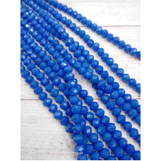 Ронделі, розмір 6*4 мм.  Волошкові темні непрозорі