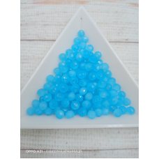 Ронделі, розмір 4*3 мм. Небесно-блакитні напівпрозорі