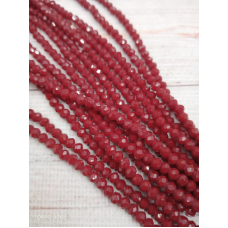 Ронделі, розмір 4*3 мм. Стигла вишня, непрозорі 